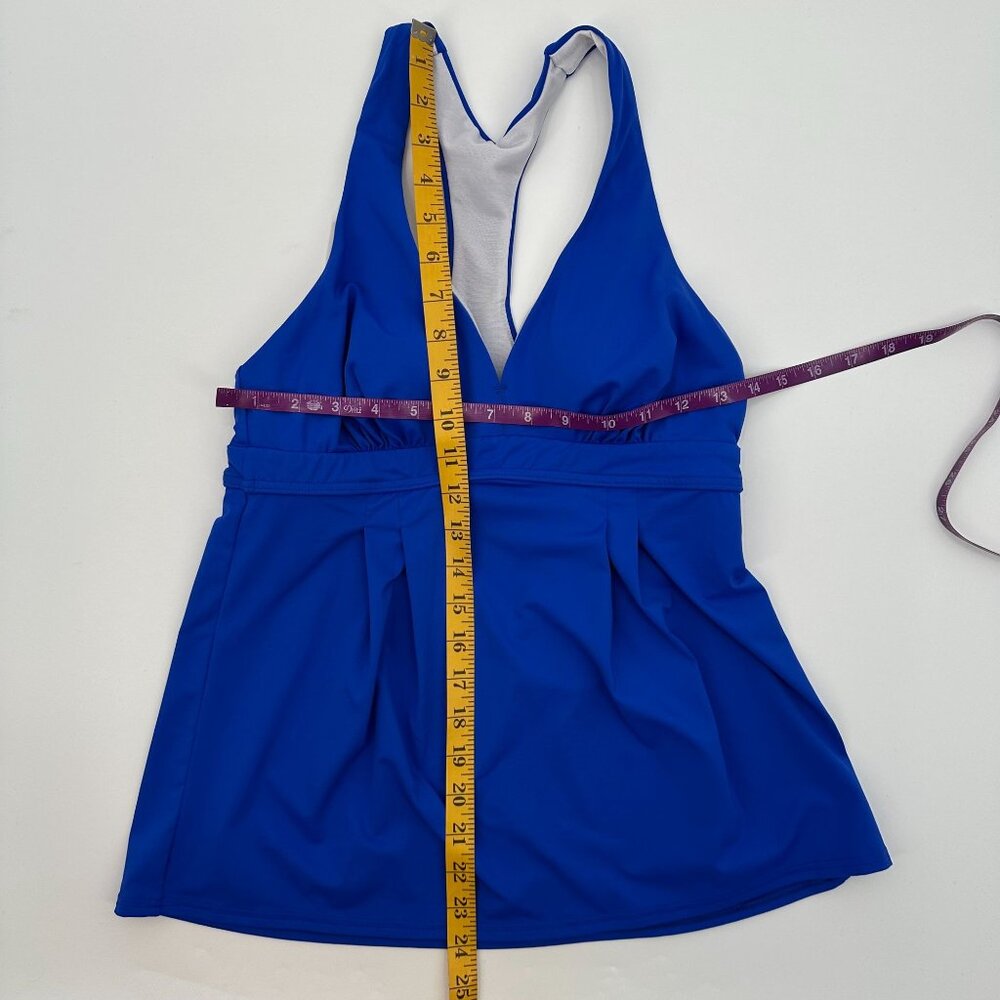 Lands End Womens Blue Tankini Swim Top With Padded Cups & Racerback Style Size 4 - Picture 8 of 8